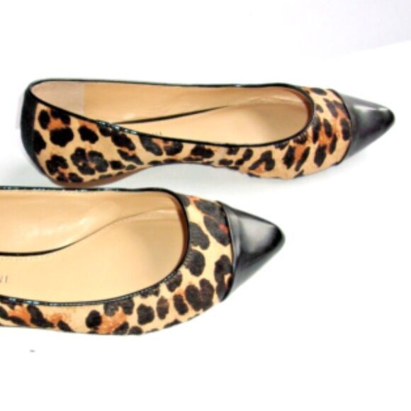 Pre-Owned Gianni Bini Women's Cheetah Calf Hair Leather Flats, Size 8-1/2 M - Picture 2 of 10